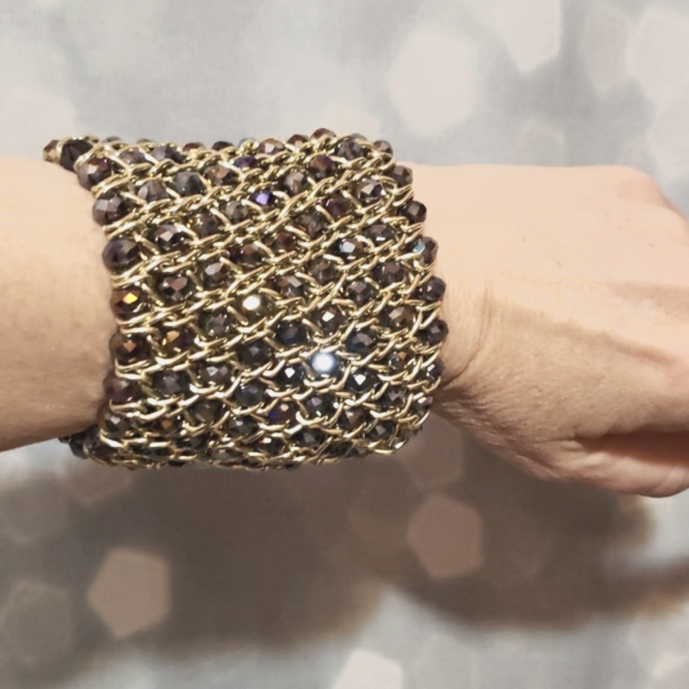 Handmade Big Chunky Glamorous Cuff Bracelet